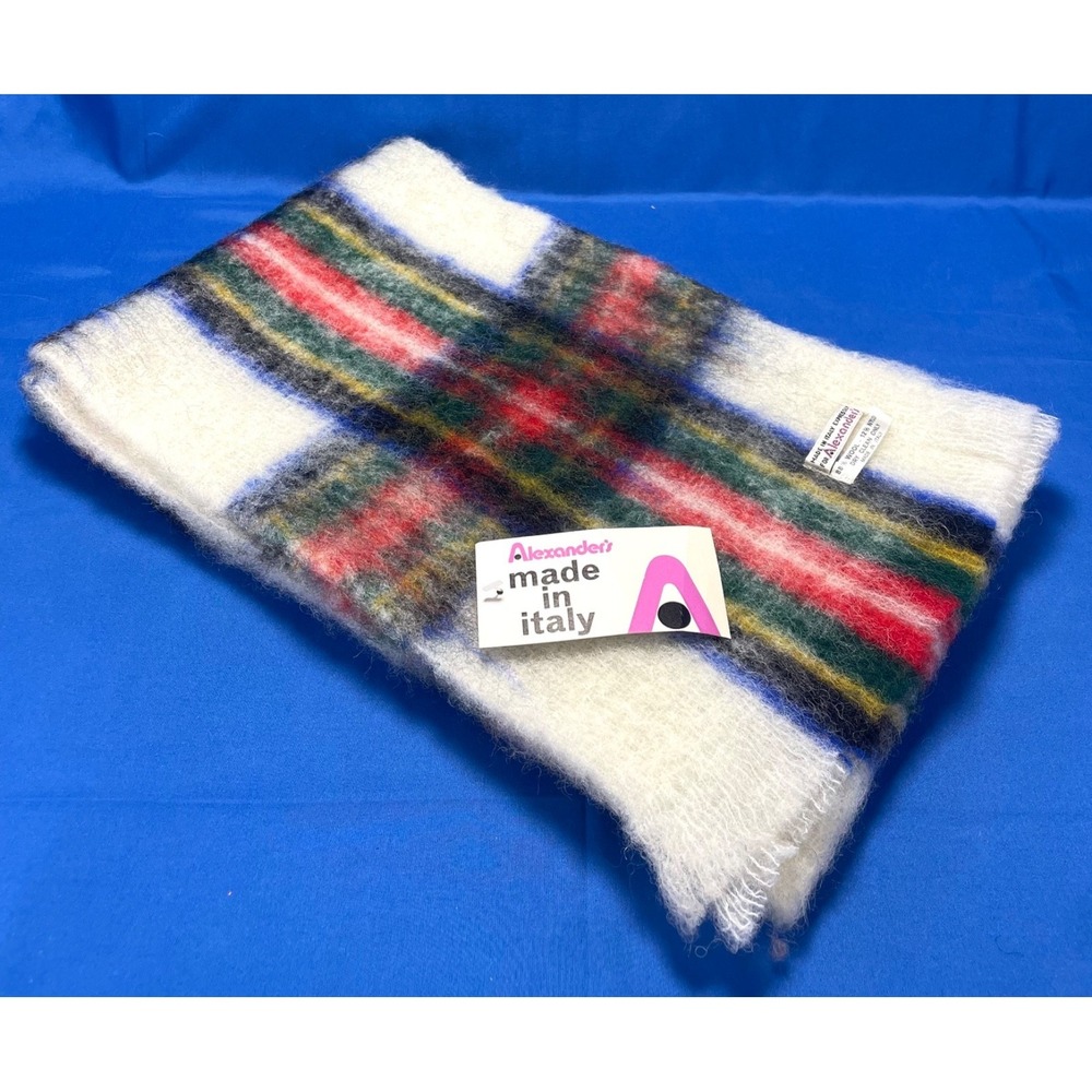 Alexander's Wool Scarf Made in Italy Dry‎ Clean New W/ Tag 62" X 9"